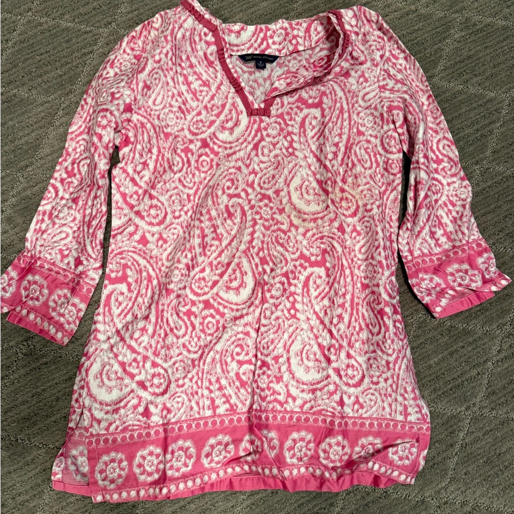 Brooks Brothers Pink Paisley Swim Coverup